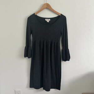 MSSP Babydoll Gray Sweater Dress - XS with Bell Sleeves
